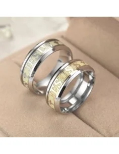 Anillo Jesus Fluorescente - Acero Inoxidable