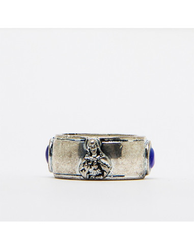 Anello del Sacro Cuore di Gesù e la Madonna dei Sette Dolori - blu