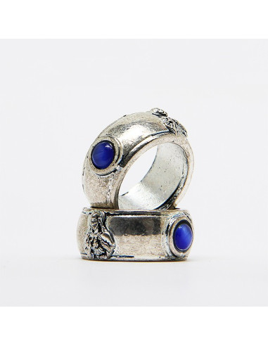 Anello del Sacro Cuore di Gesù e la Madonna dei Sette Dolori - blu