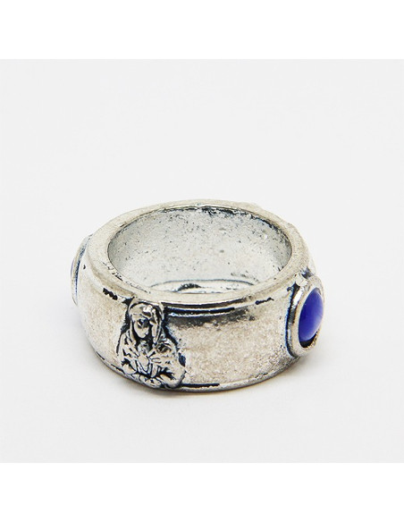Heilige Hart Ring van Jezus en Onze Lieve Vrouw Zeven Smarten - blauw