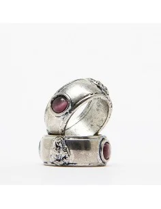 Bague Sacré cœur de Jésus et Notre-Dame des Sept Douleurs - mauve