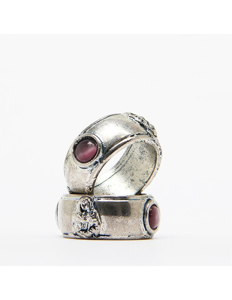 Heilige Hart Ring van Jezus en Onze Lieve Vrouw Zeven Smarten - paars