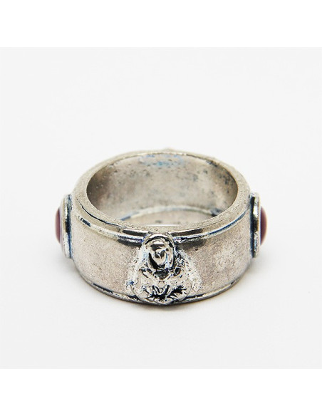 Sacred Heart Ring of Jesus and Our Lady Seven Sorrows - purple