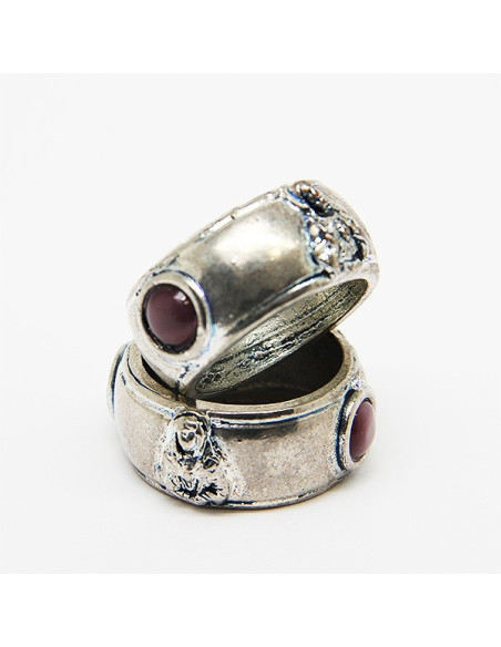 Bague Sacré cœur de Jésus et Notre-Dame des Sept Douleurs - mauve