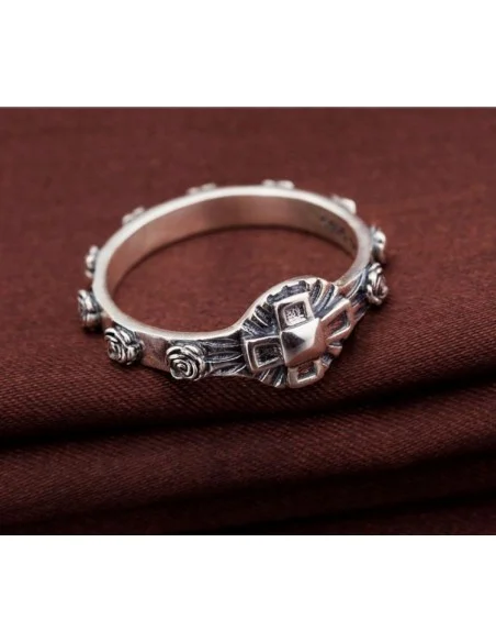 Bague dizaine roses - argent 925