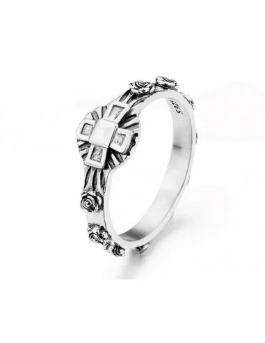 Bague dizaine roses - argent 925
