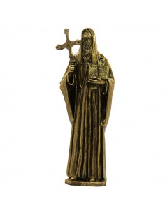 Statue Saint Benoit poudre de Marbre couleur Bronze - 22 cm