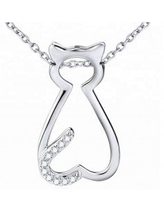 Necklace Cat pendant - silver 925