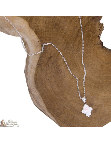 Collar colgante ángel pastel - plata 925