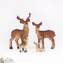Deer - doe - fawn - figurines - Set 4 pc