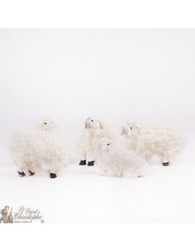 Schapenvacht Decoratie Kerstdorp - 5 stuks