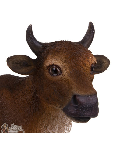 Stand-up colored beef for Christmas crib - 40 -50 cm