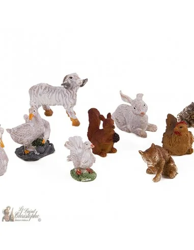 Animaux figurines crèche de Noël - 11 pc