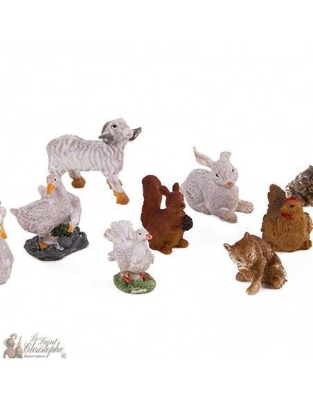 Animaux figurines crèche de Noël - 11 pc