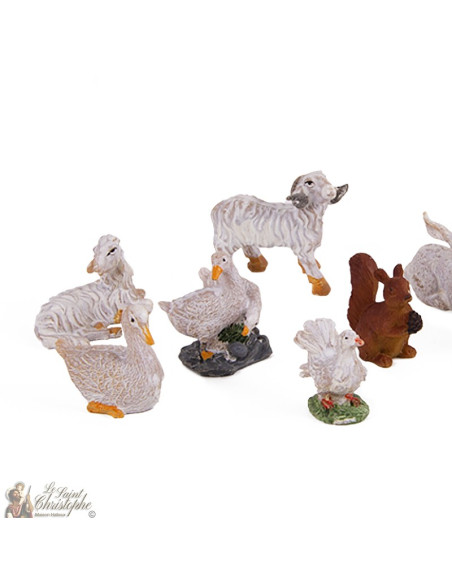 Animals figurines for Christmas crib - 11 pc