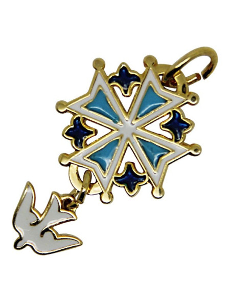 Huguenot cross in gold plated colours