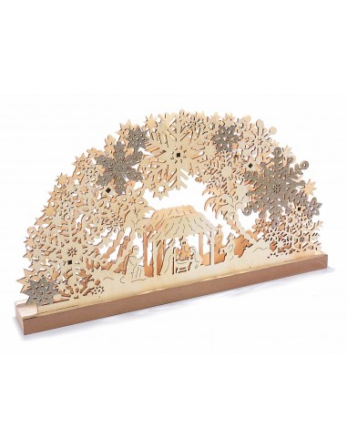 Crèche en bois naturel lumineuse - LED