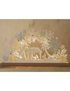 Crèche en bois naturel lumineuse - LED