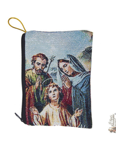 Woven rosary case - Holy family and Virgin and child