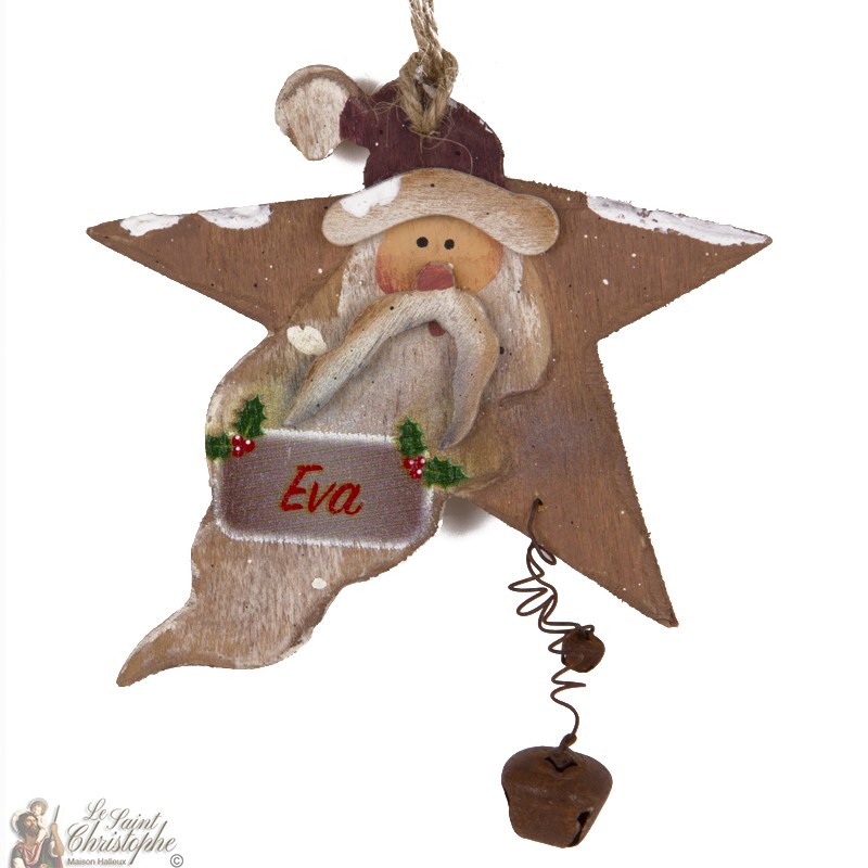 Stella Di Natale Resina.Stella Di Legno Personalizzabile Di Babbo Natale Decorazione Dell Albero Di Natale