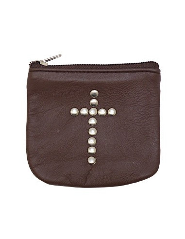 Brown leather case with cross