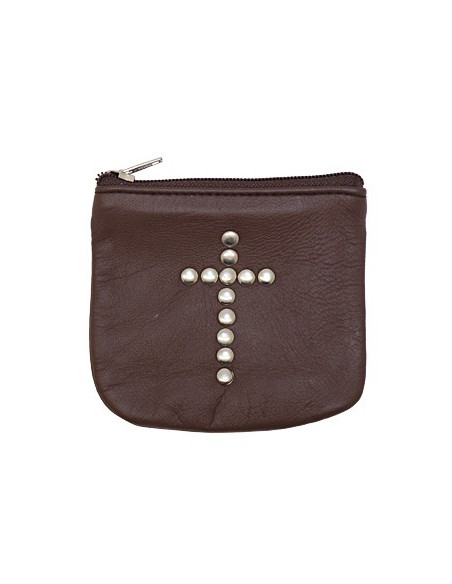 Brown leather case with cross