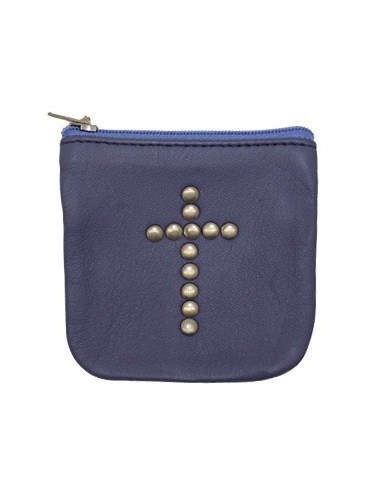 Lila Ledertasche mit Kreuz