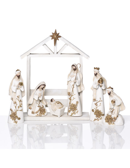 Modern Christmas crib - resin