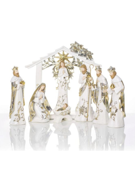 Modern Christmas crib - resin