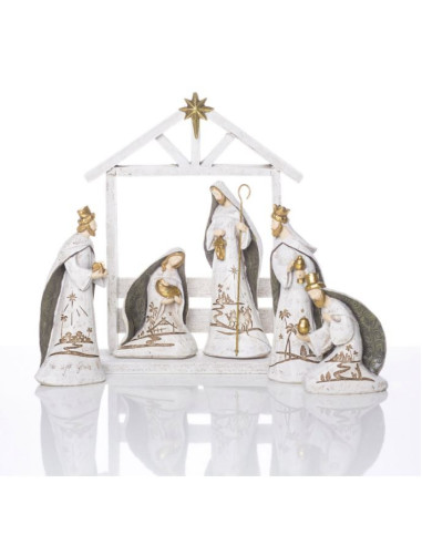 Elegant White and Gold Nativity Scene