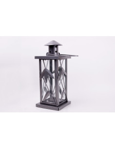 Lantern grey metallic - 27 cm