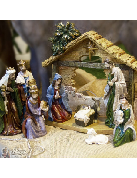Resin Christmas crib - 11 pieces