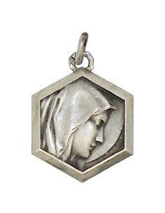 Medaille van de Maagd  de Armen van Banneux N.D. - zilver 925 antiek