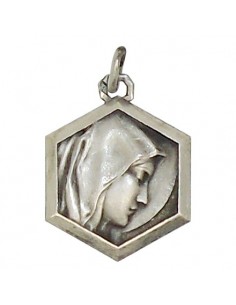 Médaille Vierge des Pauvres de Banneux N.D - argent 925 antique