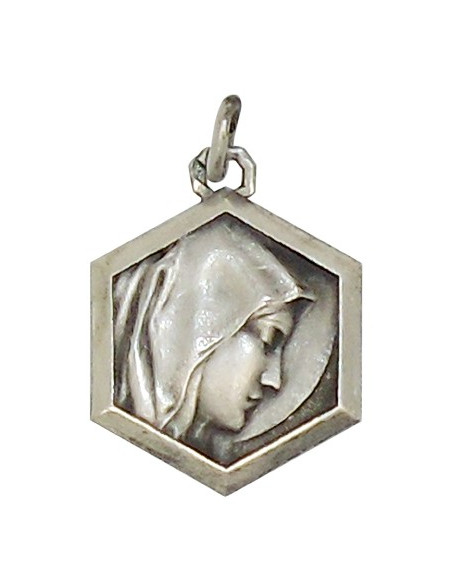 Medaille van de Maagd  de Armen van Banneux N.D. - zilver 925 antiek