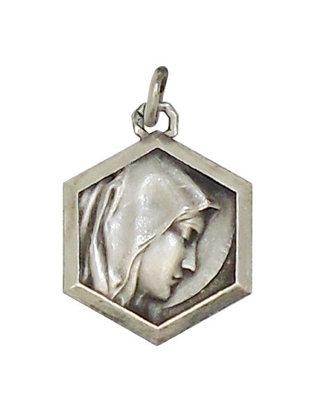 Médaille Vierge des Pauvres de Banneux N.D - argent 925 antique