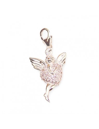 Pendant angel rhinestone charm - silver 925