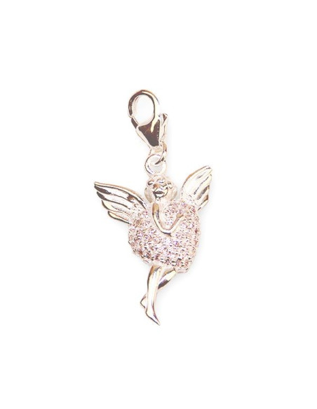 Ciondolo angelo ciondolo strass charm - argento 925