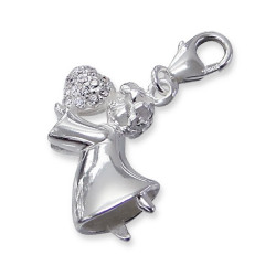 Pendentif ange strass charme - argent 925
