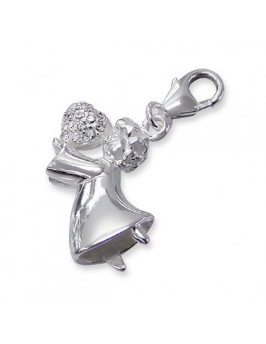 Ciondolo angelo ciondolo strass charm - argento 925