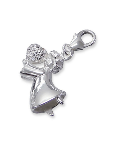 Hanger engel rhinestone charme - zilver 925