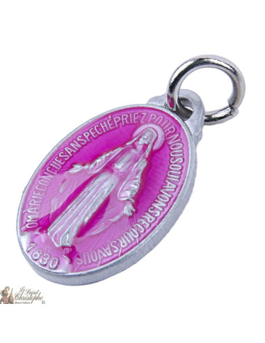 Wonderbaarlijke Maagdelijke Maagdelijke Medaille met roze emaille