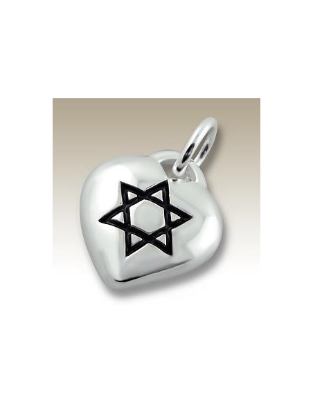 Colgante corazón estrella de David - Plata 925