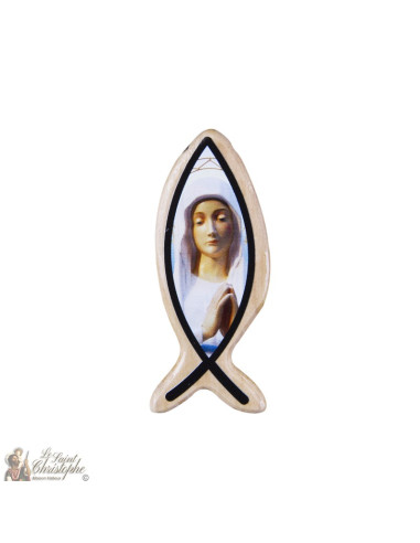 Virgin Fish of the Poor of Banneux N.D - Holy Christopher wood