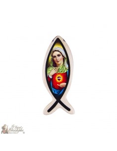 Virgin Fish of the Poor of Banneux N.D - Holy Christopher wood