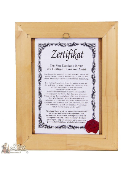 Symbolrahmen Kreuz St. Franziskus 21 x 27cm