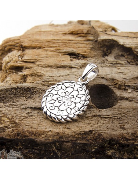 Christian pendant with praying hands - Genuine silver 925