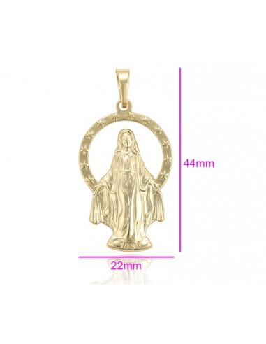 Médaille Vierge Miraculeuse - plaqué or 14 K