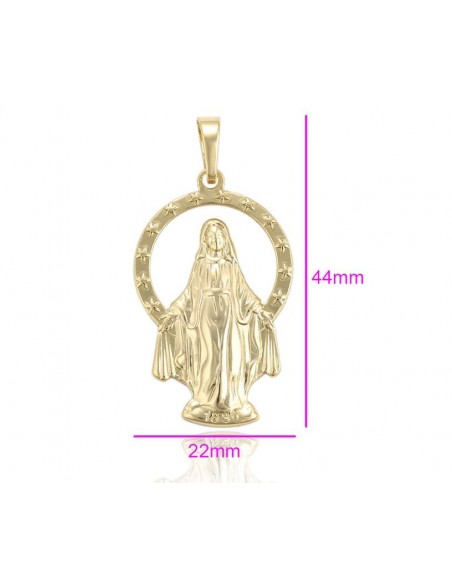 Médaille Vierge Miraculeuse - plaqué or 14 K
