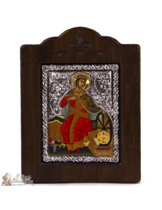 Icono Sagrado 13 x 17 cm - plateado 950 y bañado en oro de 24k